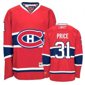 Reebok Montreal Canadiens 31 Men's Carey Price Premier Red Home NHL Jersey