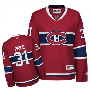 Reebok Montreal Canadiens 31 Women's Carey Price Authentic Red Home NHL Jersey