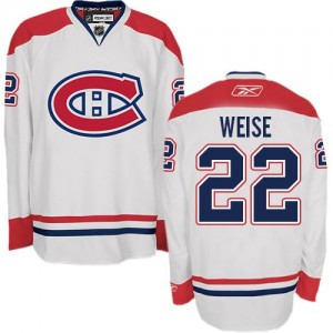 Reebok Montreal Canadiens 22 Men's Dale Weise Authentic White Away NHL Jersey