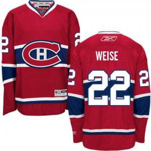 Reebok Montreal Canadiens 22 Men's Dale Weise Authentic Red Home NHL Jersey