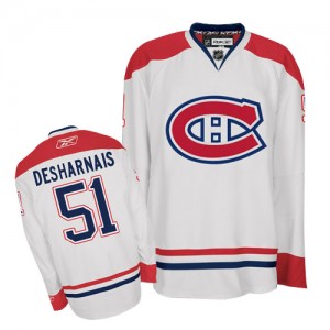 Reebok Montreal Canadiens 51 Men's David Desharnais Authentic White Away NHL Jersey