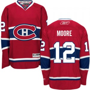 Reebok Montreal Canadiens 12 Men's Dickie Moore Authentic Red Home NHL Jersey