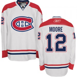 Reebok Montreal Canadiens 12 Men's Dickie Moore Premier White Away NHL Jersey