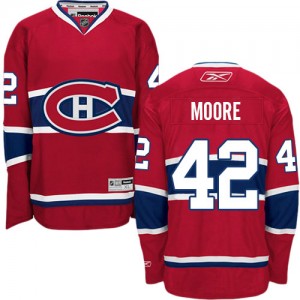 Reebok Montreal Canadiens 42 Men's Dominic Moore Authentic Red Home NHL Jersey