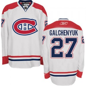 Reebok Montreal Canadiens 27 Men's Alex Galchenyuk Premier White Away NHL Jersey