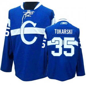 Reebok Montreal Canadiens 35 Men's Dustin Tokarski Authentic Blue Third NHL Jersey