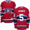 Reebok Montreal Canadiens 5 Men's Guy Lapointe Authentic Red Home NHL Jersey