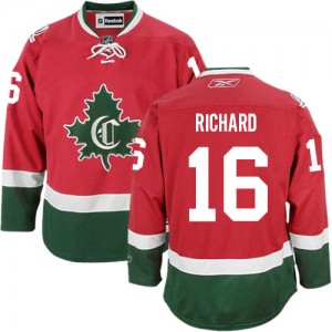 Reebok Montreal Canadiens 16 Men's Henri Richard Authentic Red New CD Third NHL Jersey