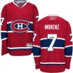 Reebok Montreal Canadiens 7 Men's Howie Morenz Authentic Red Home NHL Jersey