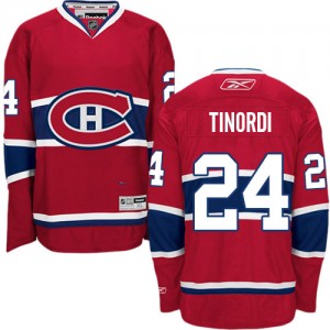 Reebok Montreal Canadiens 24 Men's Jarred Tinordi Premier Red Home NHL Jersey