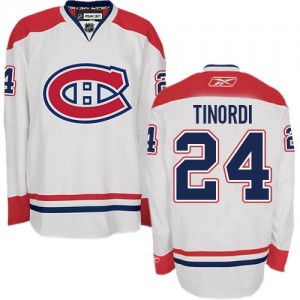 Reebok Montreal Canadiens 24 Men's Jarred Tinordi Premier White Away NHL Jersey