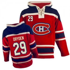 Old Time Hockey Montreal Canadiens 29 Men's Ken Dryden Authentic Red Sawyer Hooded Sweatshirt NHL Jersey