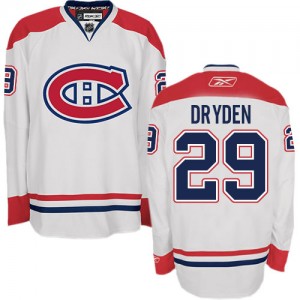 Reebok Montreal Canadiens 29 Men's Ken Dryden Authentic White Away NHL Jersey