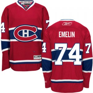 Reebok Montreal Canadiens 74 Men's Alexei Emelin Premier Red Home NHL Jersey