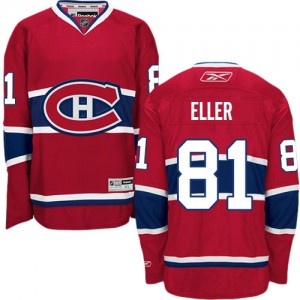 Reebok Montreal Canadiens 81 Men's Lars Eller Premier Red Home NHL Jersey
