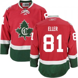 Reebok Montreal Canadiens 81 Men's Lars Eller Authentic Red New CD Third NHL Jersey