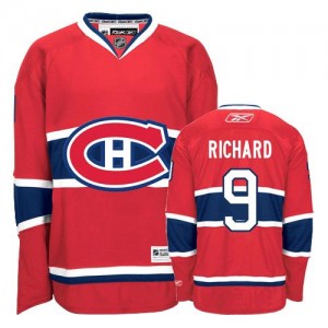 Reebok Montreal Canadiens 9 Men's Maurice Richard Authentic Red Home NHL Jersey