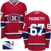 Reebok Montreal Canadiens 67 Men's Max Pacioretty Authentic Red Autographed Home NHL Jersey