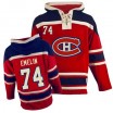 Old Time Hockey Montreal Canadiens 74 Men's Alexei Emelin Authentic Red Sawyer Hooded Sweatshirt NHL Jersey