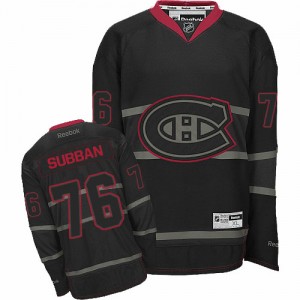 Reebok Montreal Canadiens 76 Men's P.K Subban Authentic Black Ice NHL Jersey