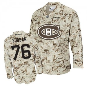 Reebok Montreal Canadiens 76 Men's P.K Subban Authentic Camouflage NHL Jersey