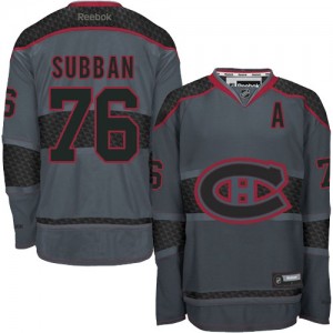 Reebok Montreal Canadiens 76 Men's P.K Subban Authentic Storm Cross Check Fashion NHL Jersey