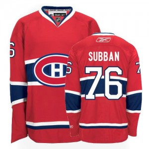 Reebok Montreal Canadiens 76 Men's P.K Subban Premier Red Home NHL Jersey