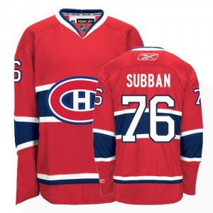 Reebok Montreal Canadiens 76 Men's P.K Subban Authentic Red Home NHL Jersey