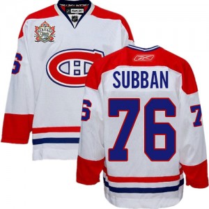 Reebok Montreal Canadiens 76 Men's P.K Subban Authentic White Heritage Classic NHL Jersey