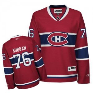 Reebok Montreal Canadiens 76 Women's P.K Subban Authentic Red Home NHL Jersey