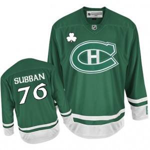 Reebok Montreal Canadiens 76 Youth P.K Subban Premier Green St Patty's Day NHL Jersey