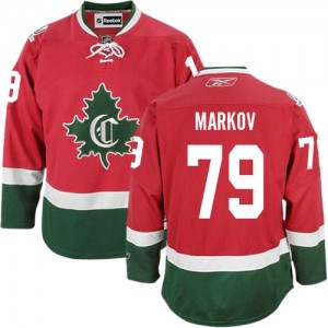 Reebok Montreal Canadiens 79 Men's Andrei Markov Authentic Red New CD Third NHL Jersey