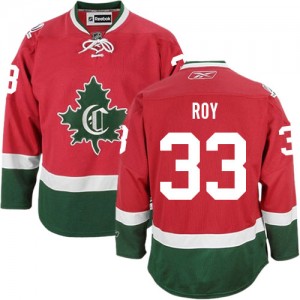 Reebok Montreal Canadiens 33 Men's Patrick Roy Authentic Red New CD Third NHL Jersey