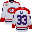 Reebok Montreal Canadiens 33 Men's Patrick Roy Authentic White Heritage Classic NHL Jersey