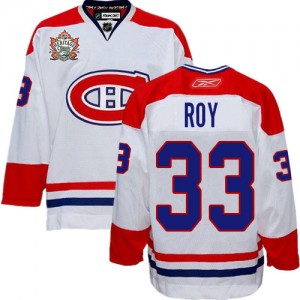 Reebok Montreal Canadiens 33 Men's Patrick Roy Premier White Heritage Classic NHL Jersey