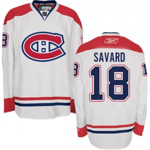 Reebok Montreal Canadiens 18 Men's Serge Savard Authentic White Away NHL Jersey