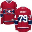 Reebok Montreal Canadiens 79 Men's Andrei Markov Premier Red Home NHL Jersey