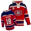 Old Time Hockey Montreal Canadiens 18 Men's Serge Savard Premier Red Sawyer Hooded Sweatshirt NHL Jersey
