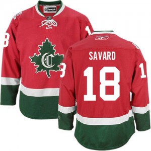 Reebok Montreal Canadiens 18 Men's Serge Savard Premier Red New CD Third NHL Jersey