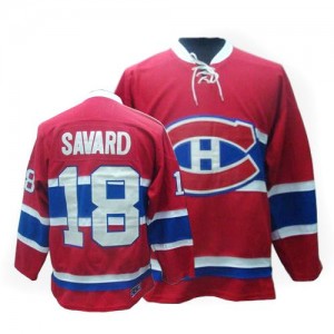 CCM Montreal Canadiens 18 Men's Serge Savard Authentic Red Throwback NHL Jersey