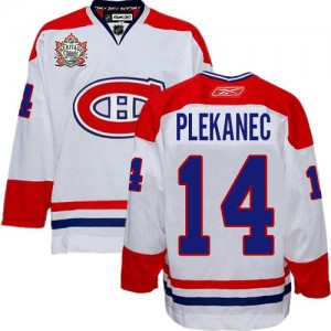 Reebok Montreal Canadiens 14 Men's Tomas Plekanec Authentic White Heritage Classic NHL Jersey