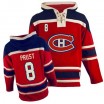 Old Time Hockey Montreal Canadiens 8 Men's Brandon Prust Authentic Red Sawyer Hooded Sweatshirt NHL Jersey