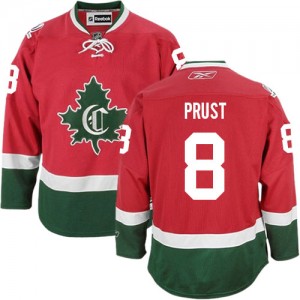 Reebok Montreal Canadiens 8 Men's Brandon Prust Authentic Red New CD Third NHL Jersey