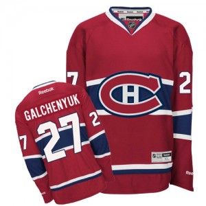 Reebok Montreal Canadiens 27 Men's Alex Galchenyuk Authentic Red Home NHL Jersey