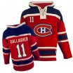 Old Time Hockey Montreal Canadiens 11 Men's Brendan Gallagher Premier Red Sawyer Hooded Sweatshirt NHL Jersey