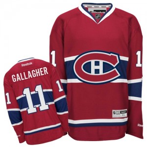 Reebok Montreal Canadiens 11 Men's Brendan Gallagher Authentic Red Home NHL Jersey