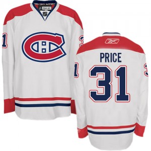 Reebok Montreal Canadiens 31 Men's Carey Price Authentic White Away NHL Jersey