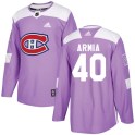 Adidas Montreal Canadiens Youth Joel Armia Authentic Purple Fights Cancer Practice NHL Jersey
