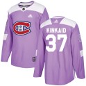 Adidas Montreal Canadiens Youth Keith Kinkaid Authentic Purple Fights Cancer Practice NHL Jersey