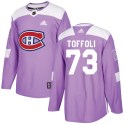 Adidas Montreal Canadiens Youth Tyler Toffoli Authentic Purple Fights Cancer Practice NHL Jersey